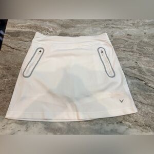 Callaway Opti-Dri White Golf Skort Women’s Medium | Zip Pockets